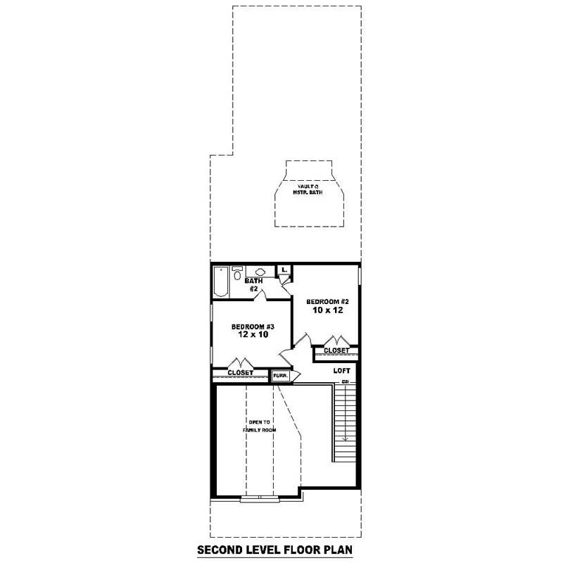 Floor Plan Second Story of Small House Plans #170-2289