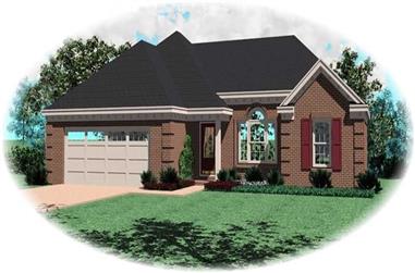 3-Bedroom, 1452 Sq Ft French House Plan - 170-2297 - Front Exterior
