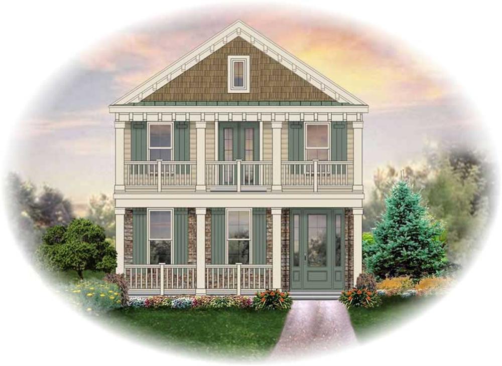Front view of Traditional home (ThePlanCollection: House Plan #170-2303)