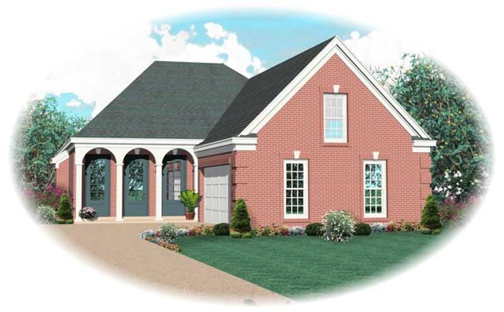 Front view of Traditional home (ThePlanCollection: House Plan #170-2325)