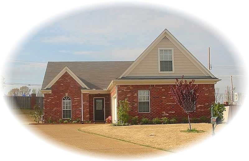 Front view of French home (ThePlanCollection: House Plan #170-2329)