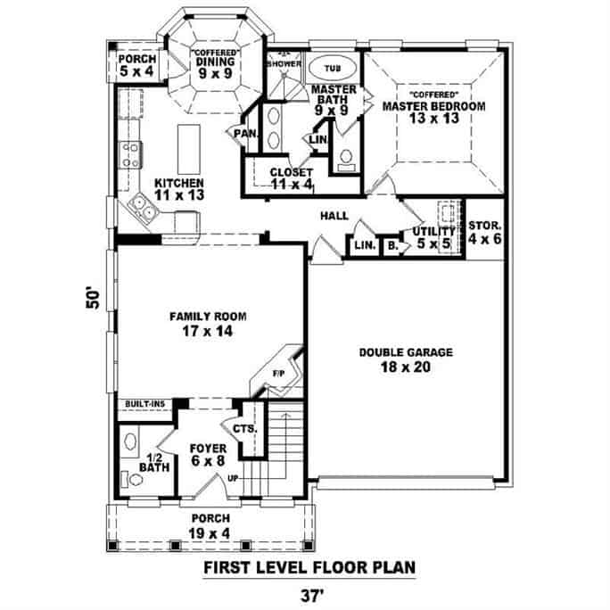 Main Level of European Plan #170-2423