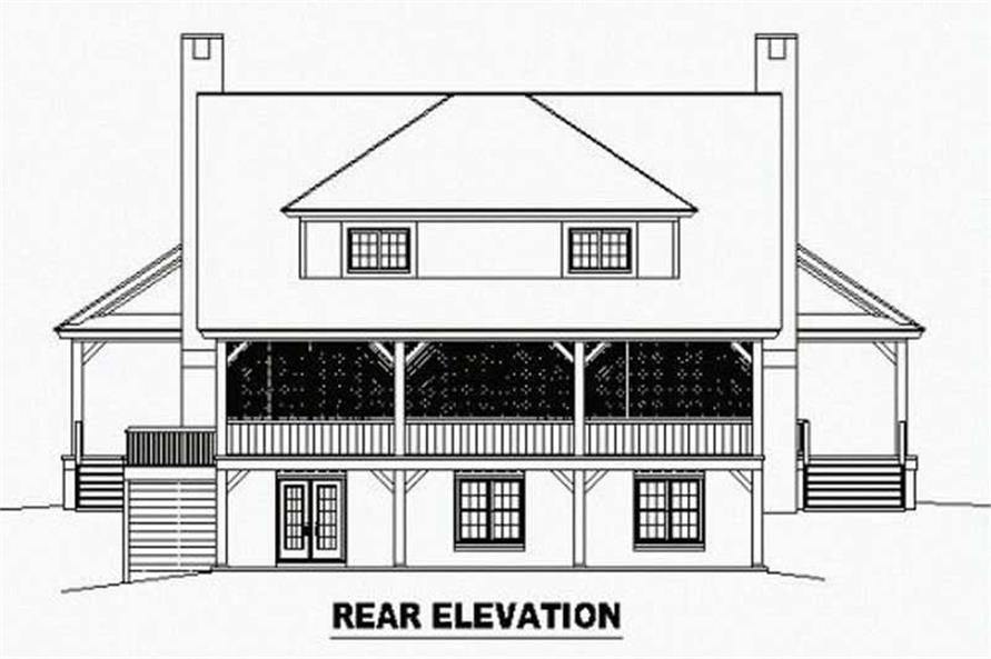 Home Plan Rear Elevation of this 3-Bedroom,2200 Sq Ft Plan -170-2424