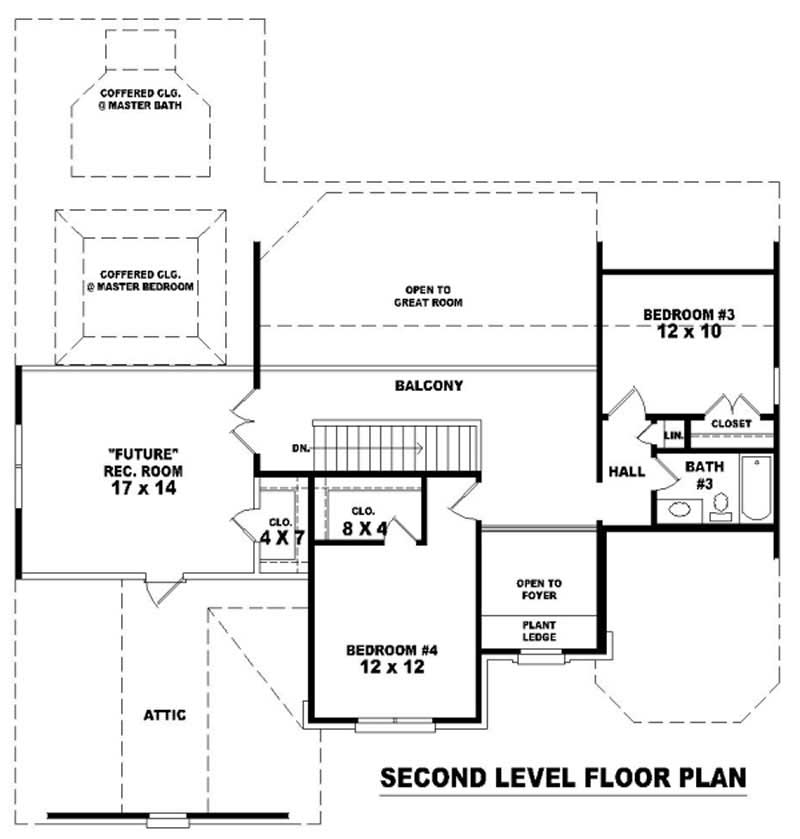 Floor Plan Second Story of French Plan #170-2448