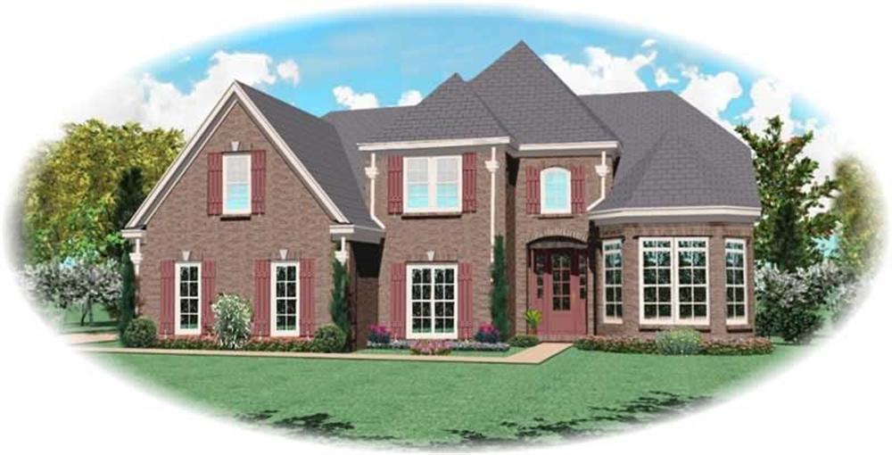 Front view of Country home (ThePlanCollection: House Plan #170-2457)
