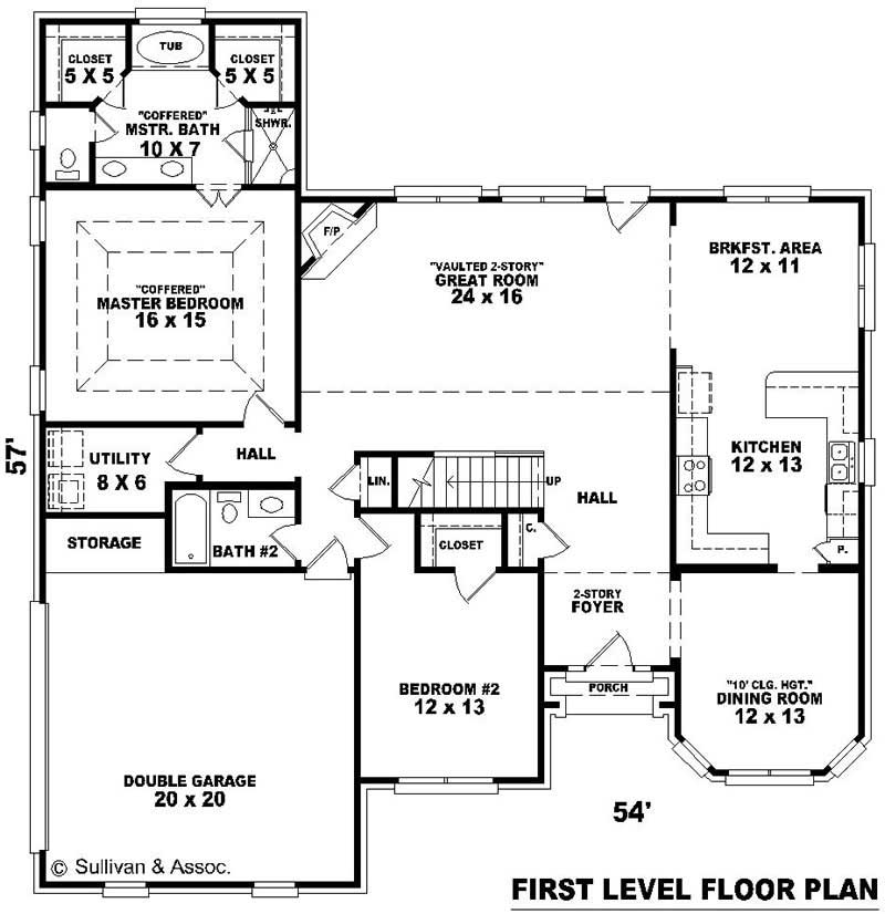 Floor Plan First Story of Country Plan #170-2457