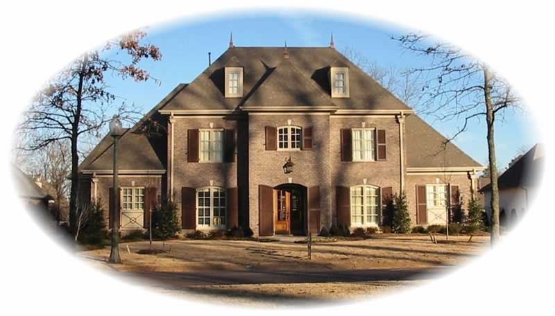 Front view of French home (ThePlanCollection: House Plan #170-2465)