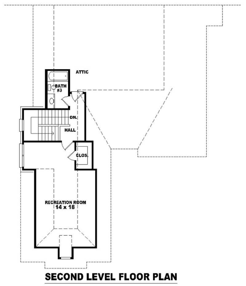 Floor Plan Second Story of French Plan #170-2505