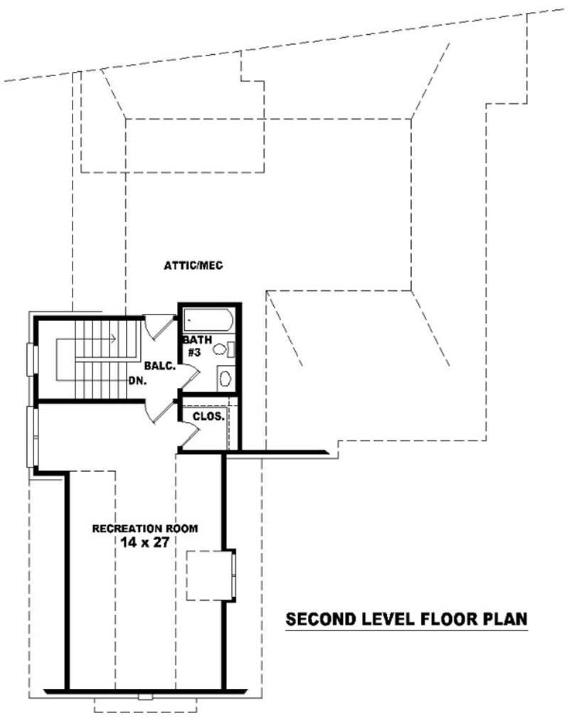 Floor Plan Second Story of French Plan #170-2509