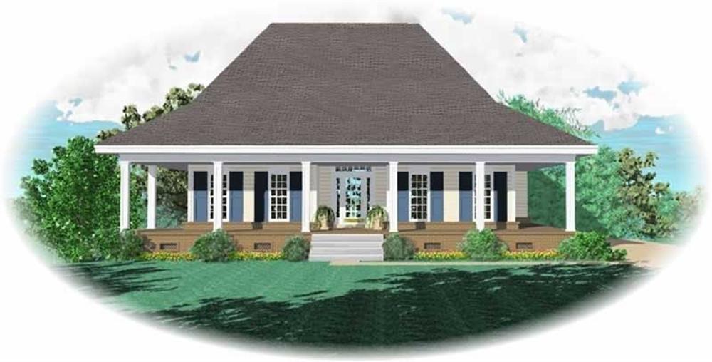 Front view of Country home (ThePlanCollection: House Plan #170-2515)