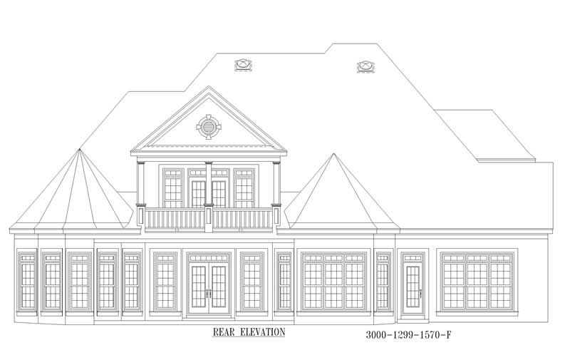 Home Plan Rear Elevation of this 3-Bedroom,4324 Sq Ft Plan -170-2523
