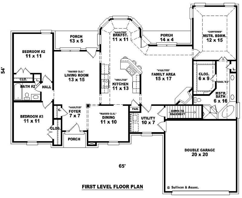 Floor Plan First Story of French Plan #170-2532