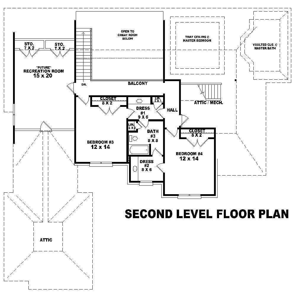 Floor Plan Second Story of Country Plan #170-2559