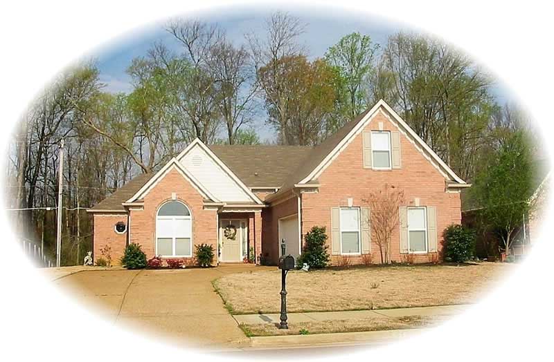 Front view of French home (ThePlanCollection: House Plan #170-2570)