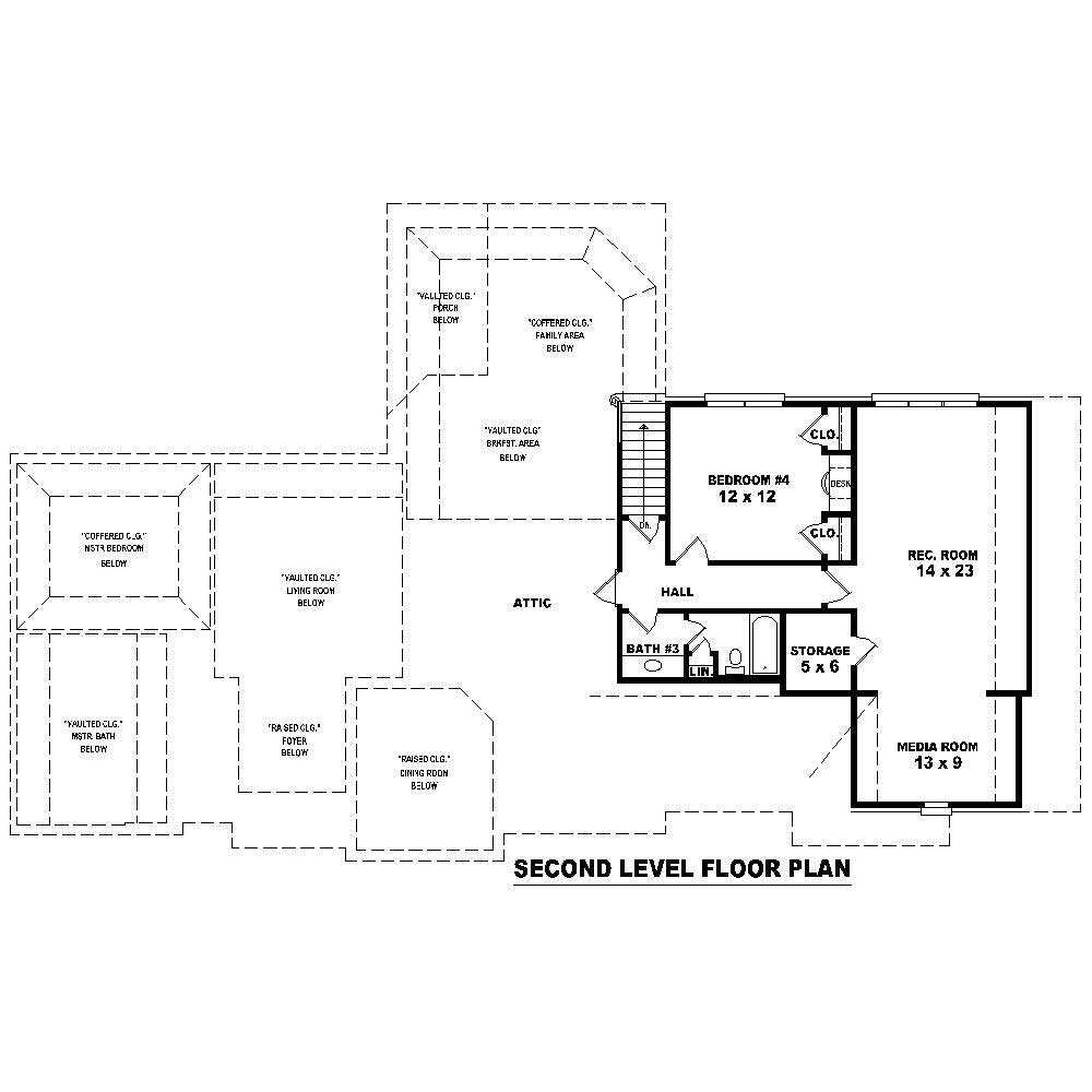 Floor Plan Second Story of Cape Cod Plan #170-2589