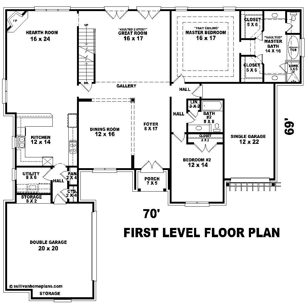 Floor Plan First Story of Country Plan #170-2596
