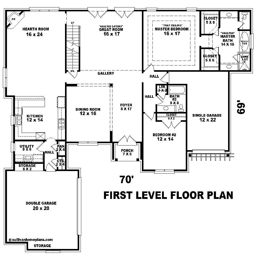 Floor Plan First Story of Country Plan #170-2597
