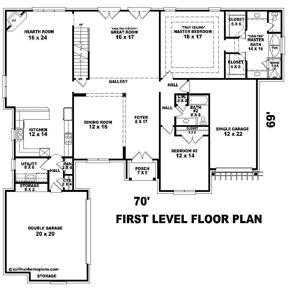 Floor Plan First Story of Country Plan #170-2599