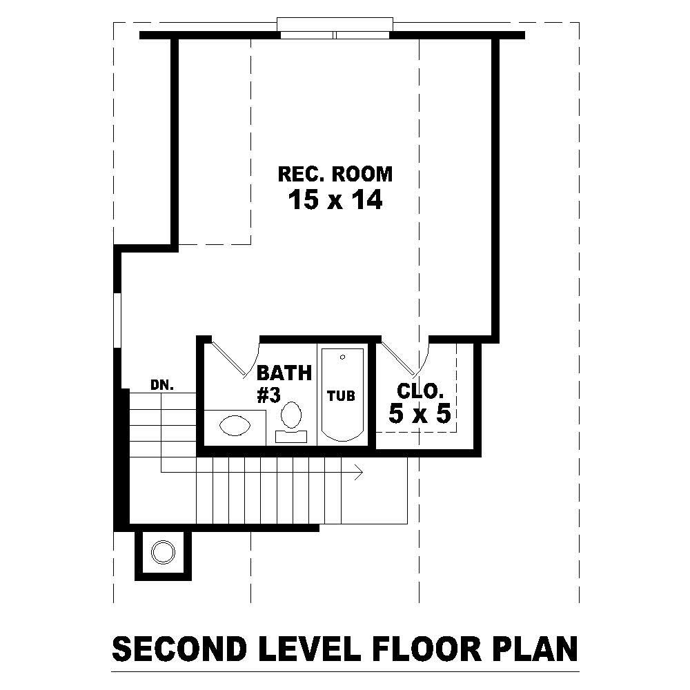 Floor Plan Second Story of Cape Cod Plan #170-2628