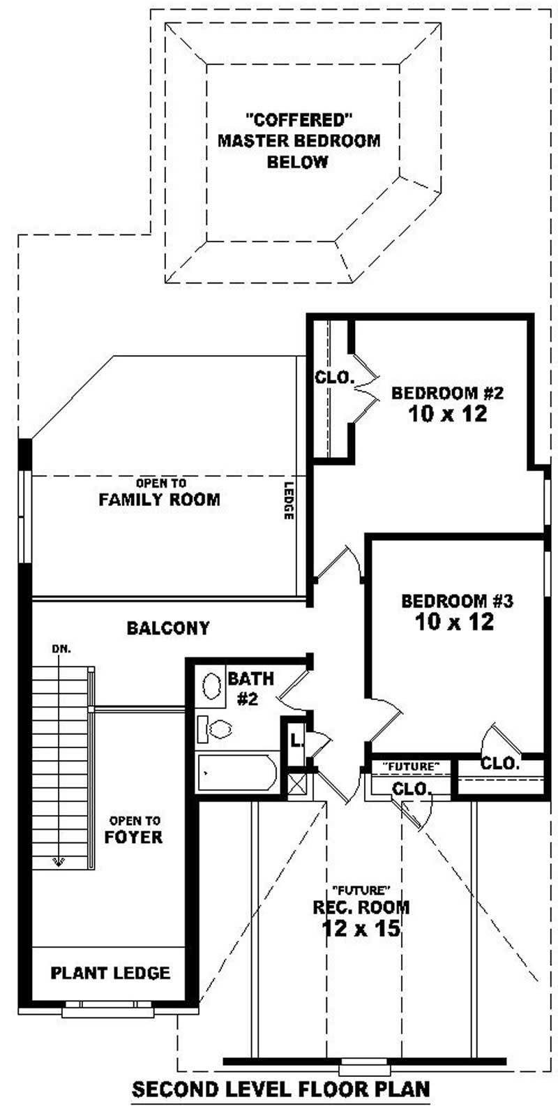 Floor Plan Second Story of French Plan #170-2635
