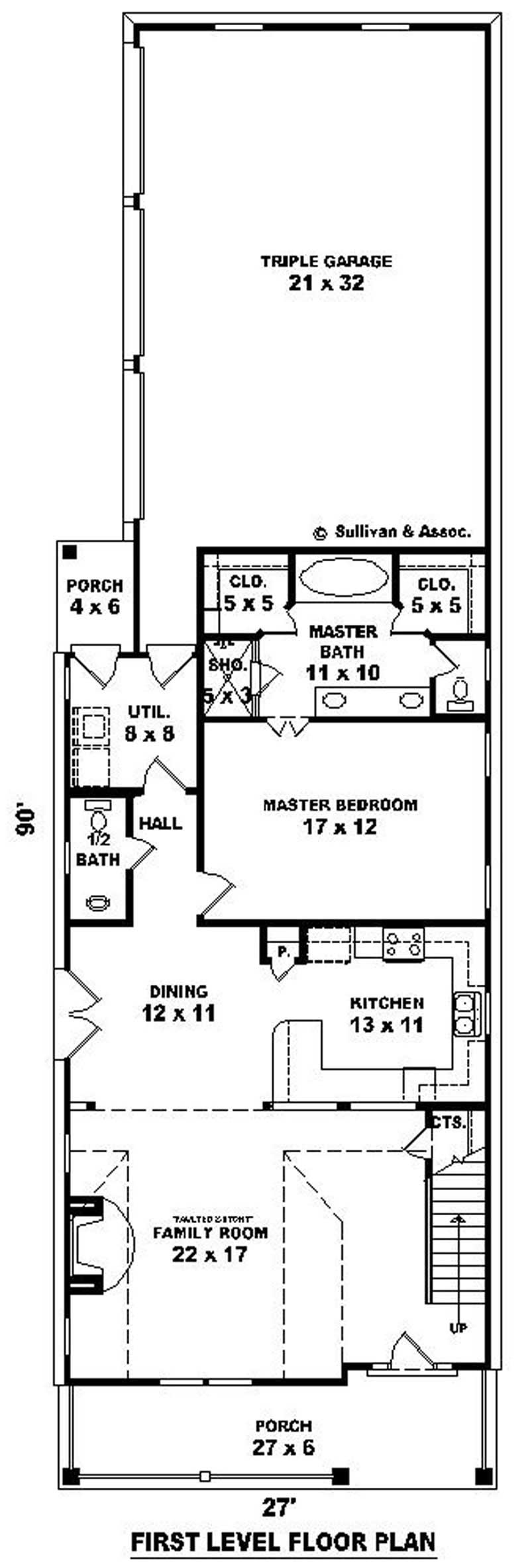Floor Plan First Story of Country Plan #170-2639
