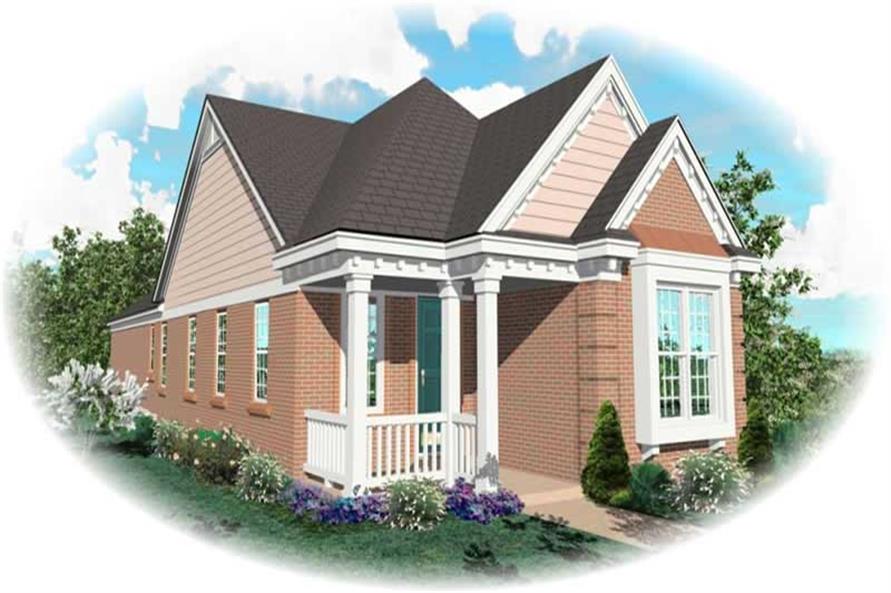 Front view of Craftsman home (ThePlanCollection: House Plan #170-2640)