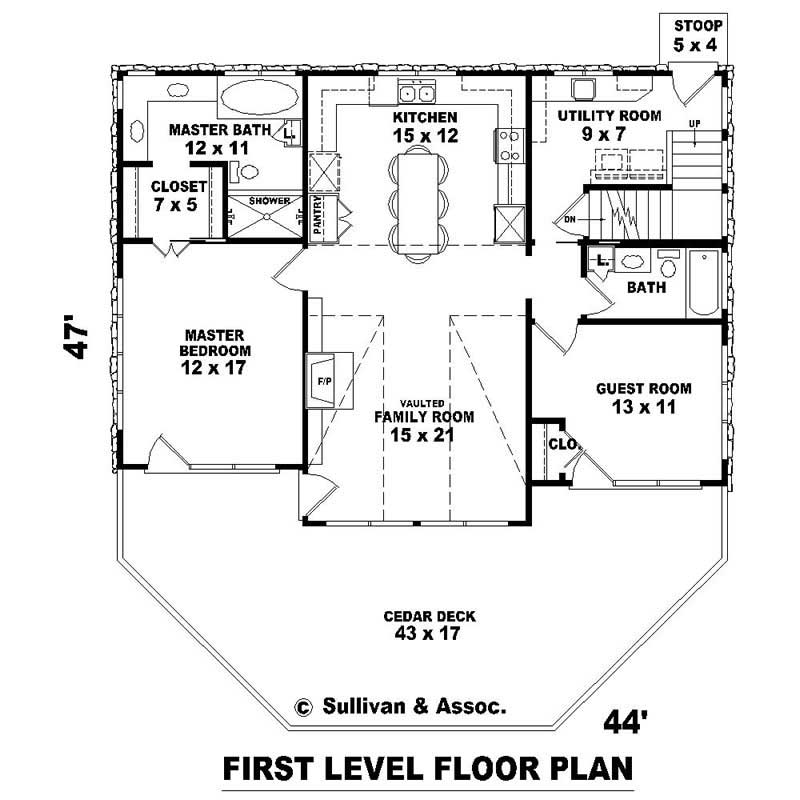 Floor Plan First Story of Country Plan #170-2642