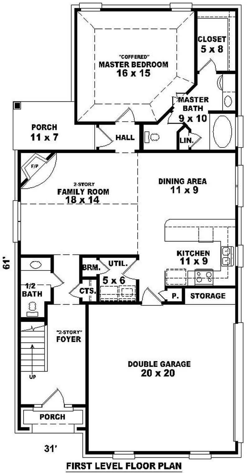 Floor Plan First Story of French Plan #170-2646
