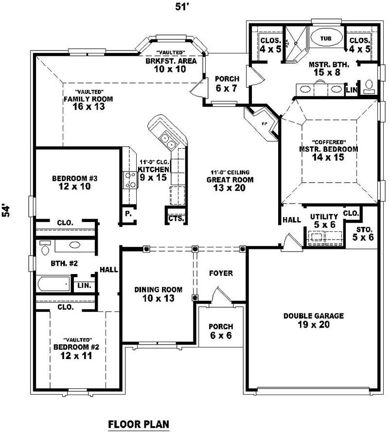 Floor Plan First Story of French Plan #170-2647