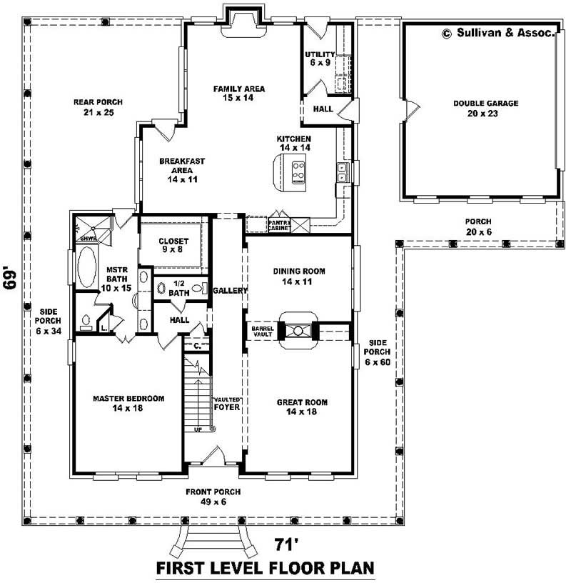 Floor Plan First Story of Ranch Plan #170-2659