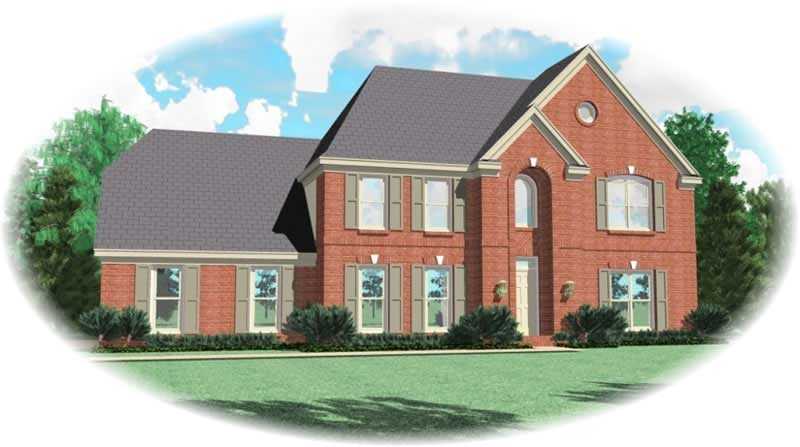 Front view of Traditional home (ThePlanCollection: House Plan #170-2661)