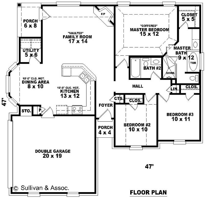 Floor Plan First Story of French Plan #170-2662