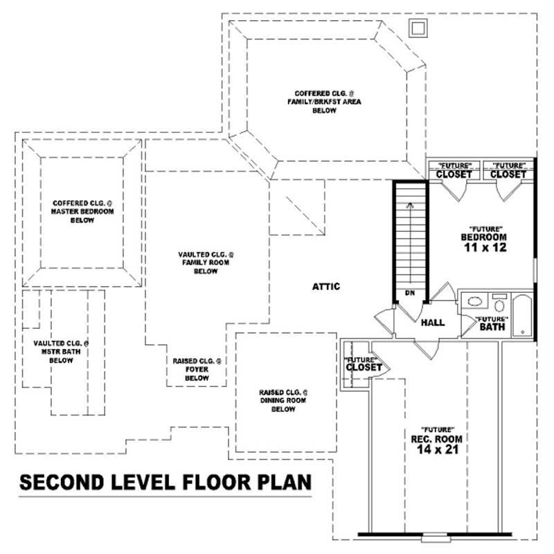 Floor Plan Second Story of French Plan #170-2671