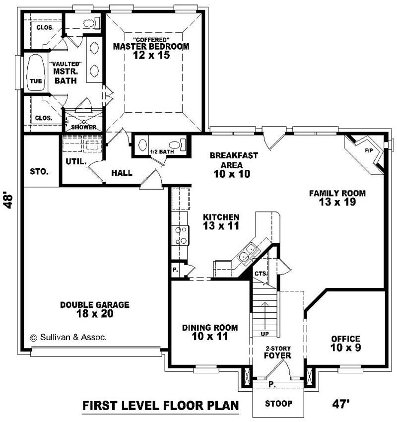 Floor Plan First Story of Small House Plans #170-2675