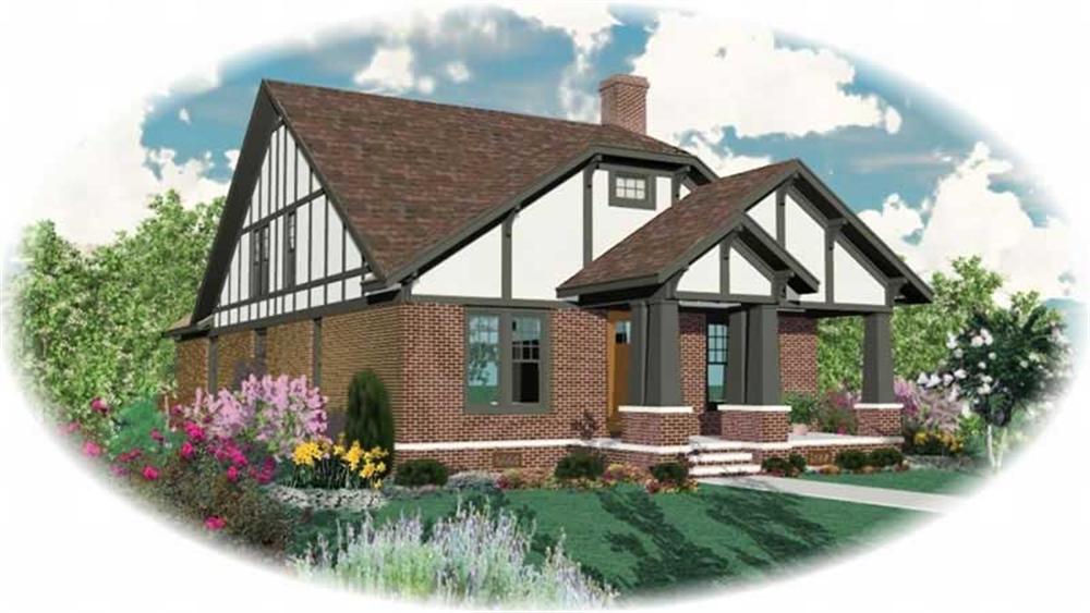 Front view of Craftsman home (ThePlanCollection: House Plan #170-2678)