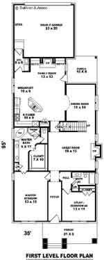 Floor Plan First Story of Craftsman Plan #170-2678