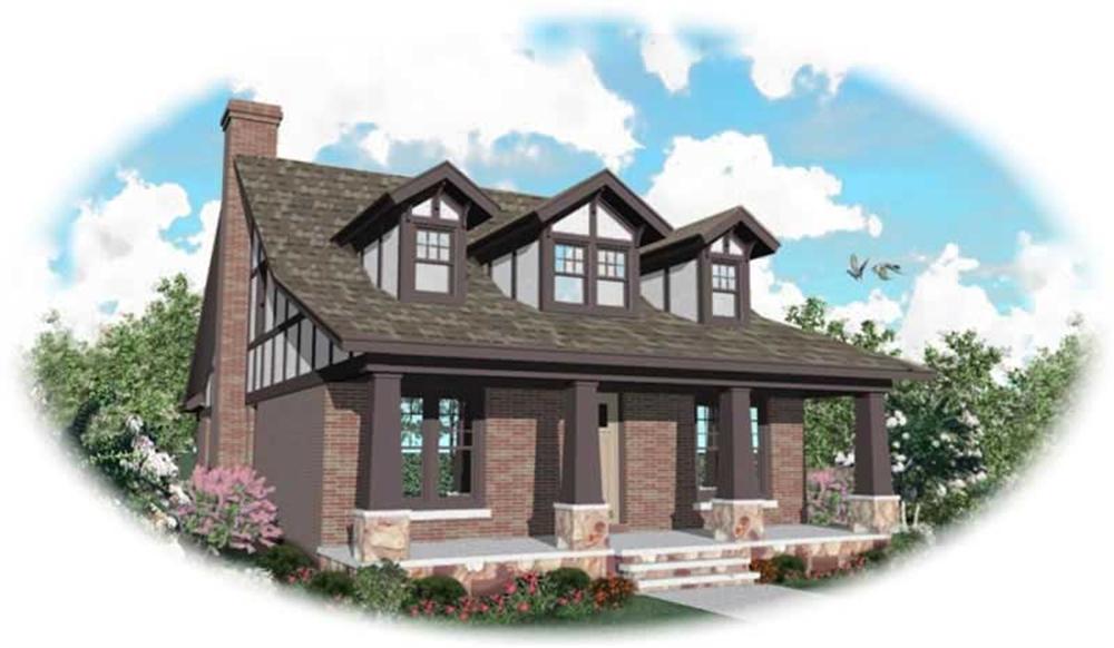 Front view of Craftsman home (ThePlanCollection: House Plan #170-2679)