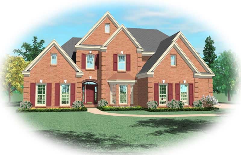 Front view of Luxury home (ThePlanCollection: House Plan #170-2683)