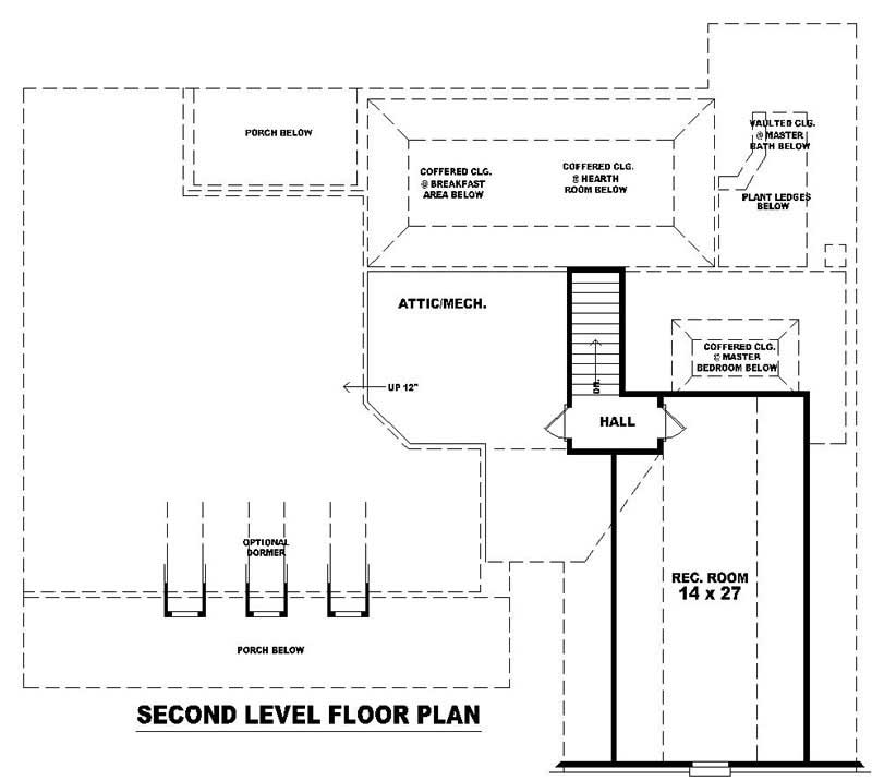 Floor Plan Second Story of Country Plan #170-2687