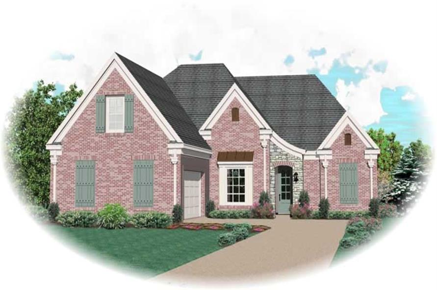 Front view of Country home (ThePlanCollection: House Plan #170-2691)