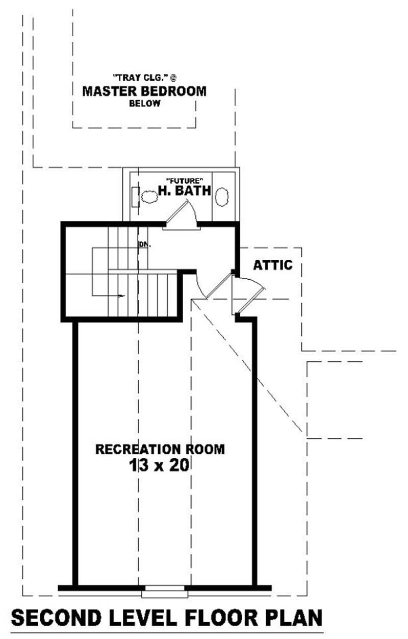 Floor Plan Second Story of French Plan #170-2695