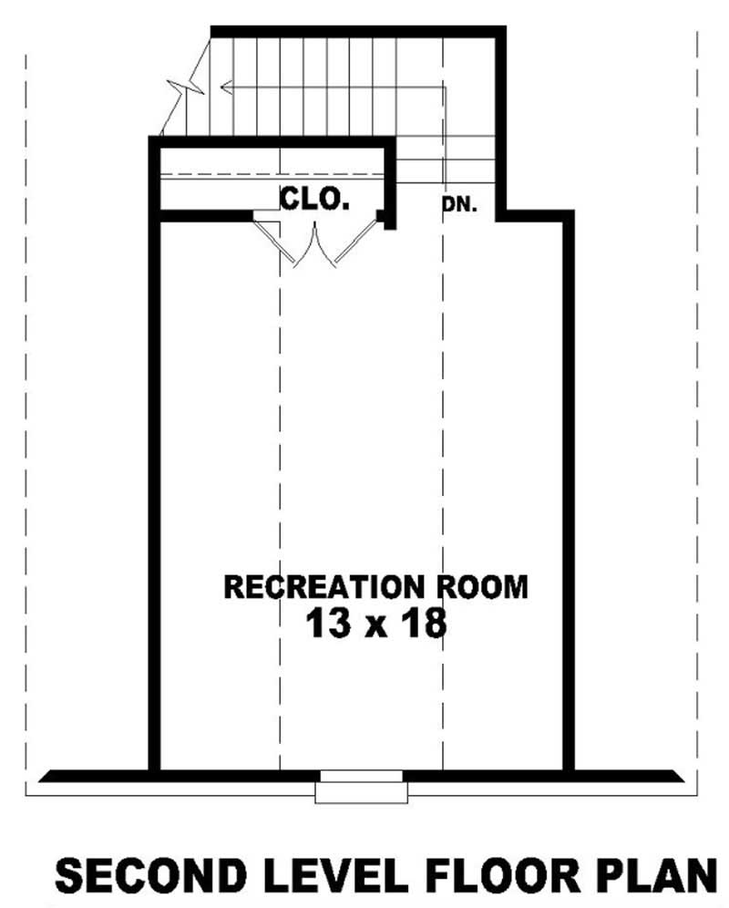 Floor Plan Second Story of French Plan #170-2697