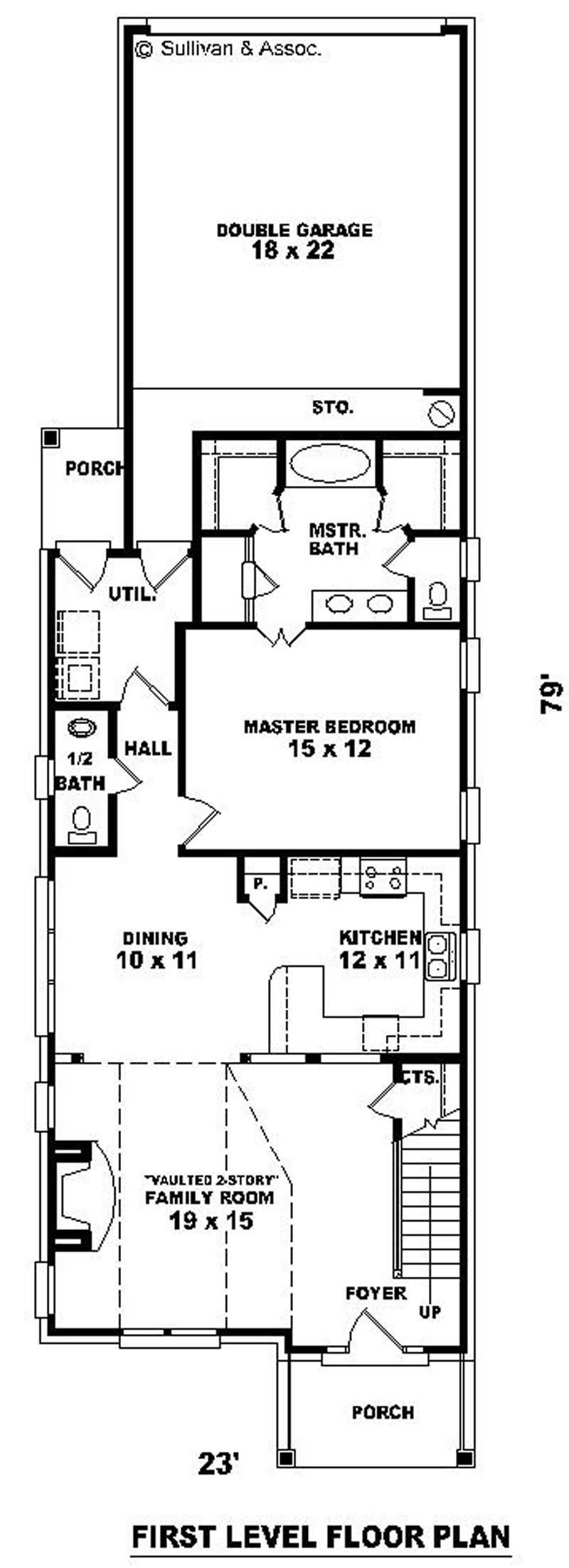 Floor Plan First Story of Coastal Plan #170-2699