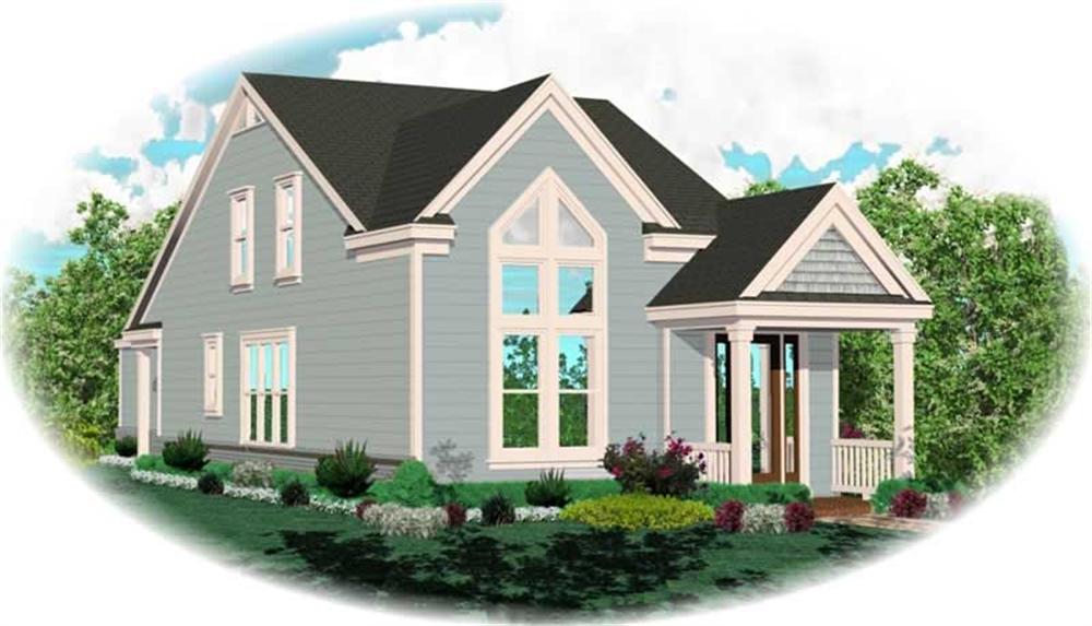 Front view of Country home (ThePlanCollection: House Plan #170-2700)