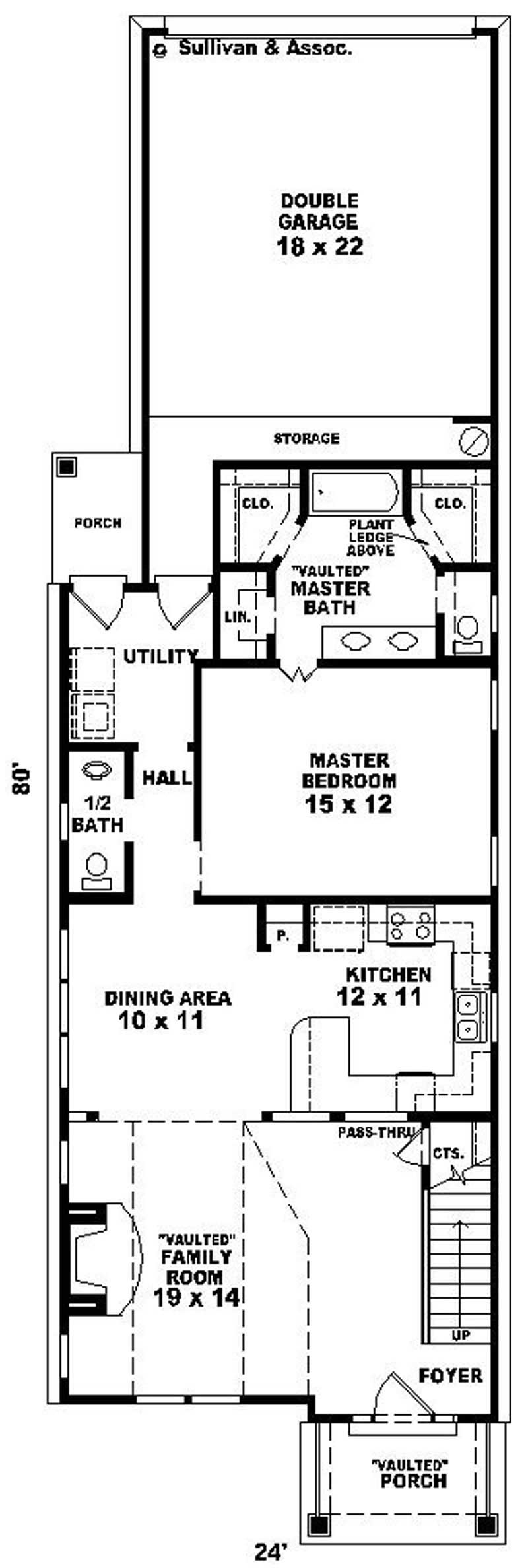 Floor Plan First Story of Country Plan #170-2700