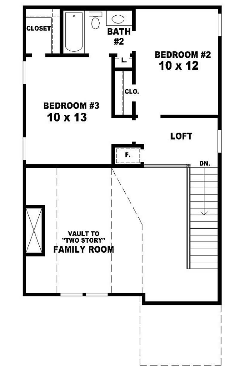 Floor Plan Second Story of Country Plan #170-2700