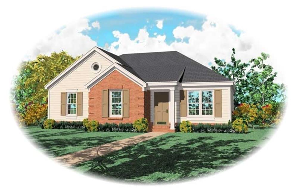 Front view of Small House Plans home (ThePlanCollection: House Plan #170-2702)