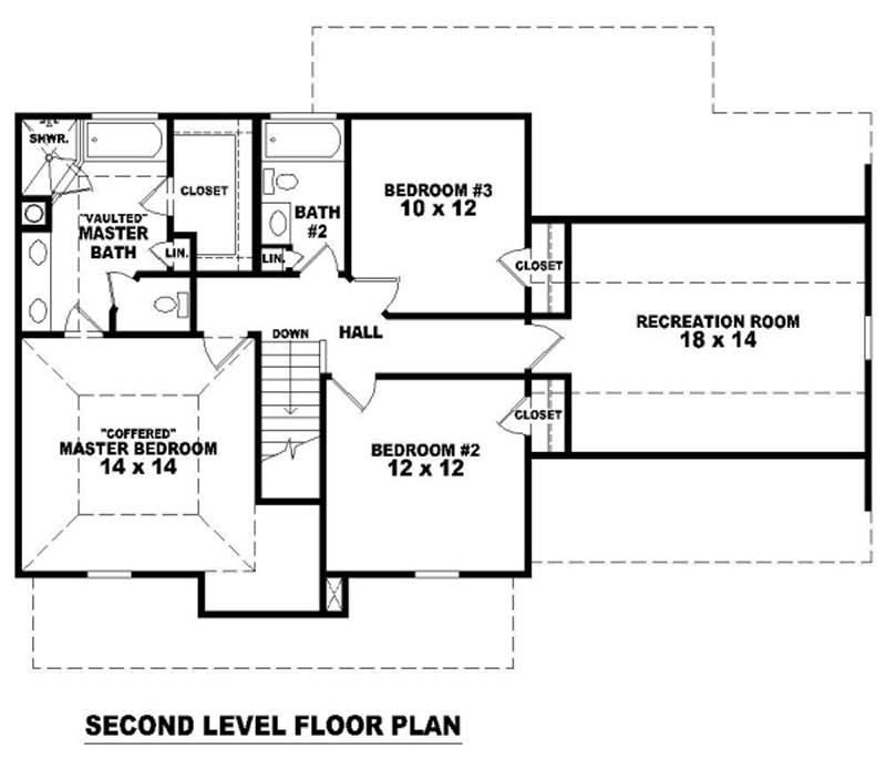 Floor Plan Second Story of Country Plan #170-2703