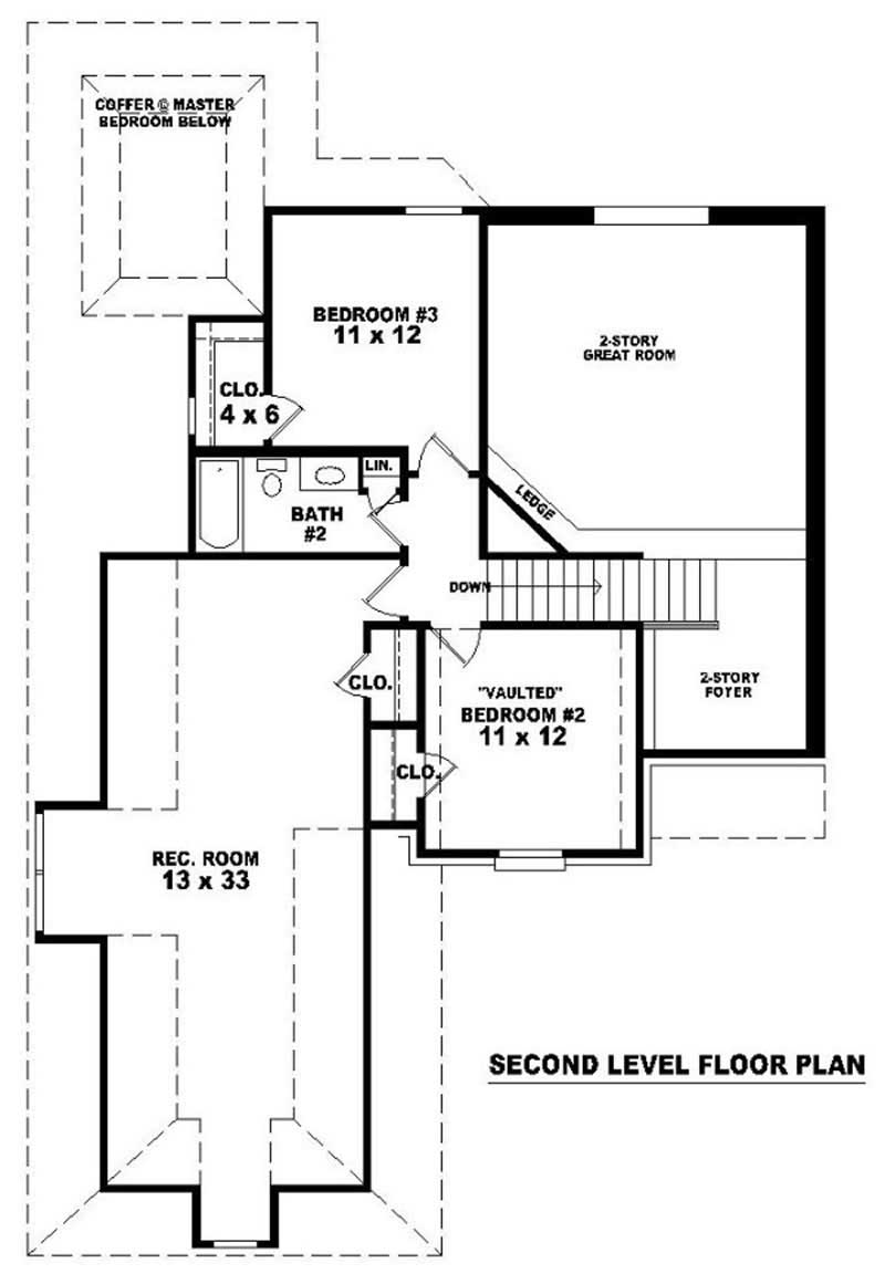 Floor Plan Second Story of Country Plan #170-2712