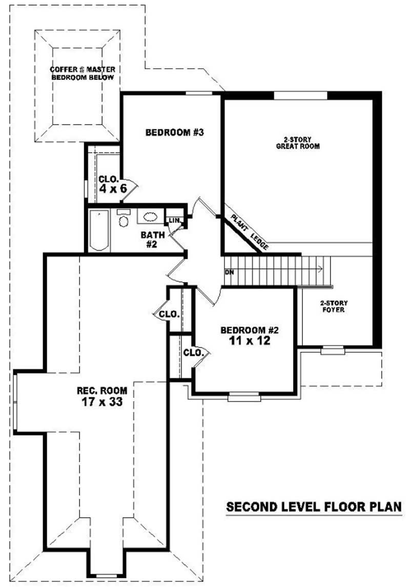 Floor Plan Second Story of French Plan #170-2713